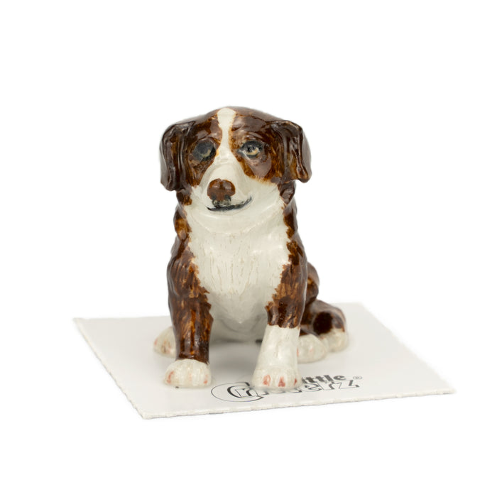 Red Australian Shepherd "Auburn" - miniature porcelain figurine