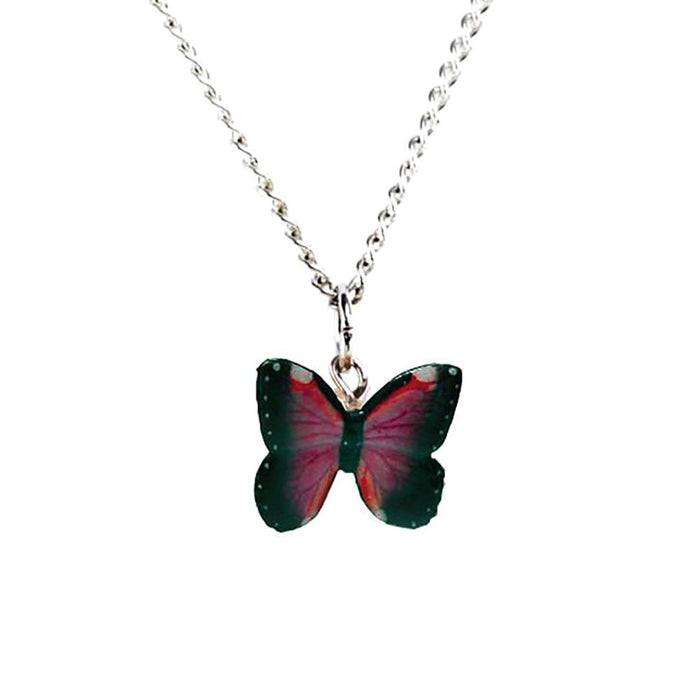 Butterfly - Violet Morpho Butterfly Pendant Porcelain Jewelry