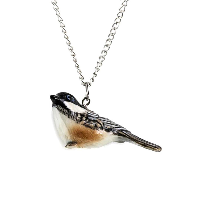 Chickadee Pendant Porcelain Jewelry