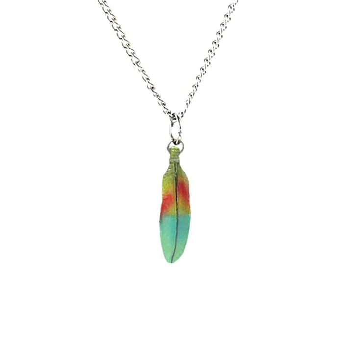 Parrot Feather Pendant Porcelain Jewelry
