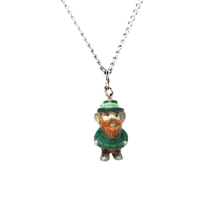 Leprechaun Pendant Porcelain Jewelry