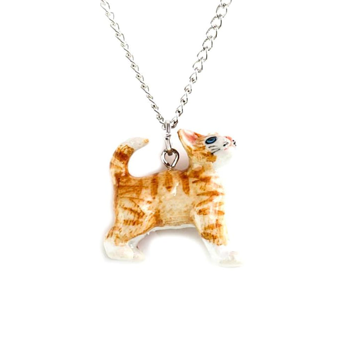 Ginger Kitten Pendant Porcelain Jewelry