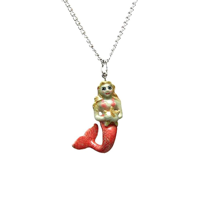 Mermaid Pendant Porcelain Jewelry