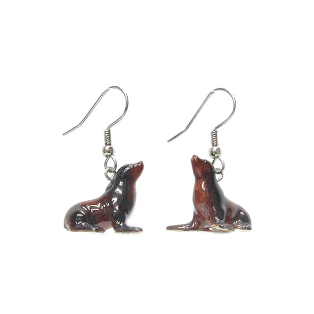 Sea Lion Porcelain Earrings