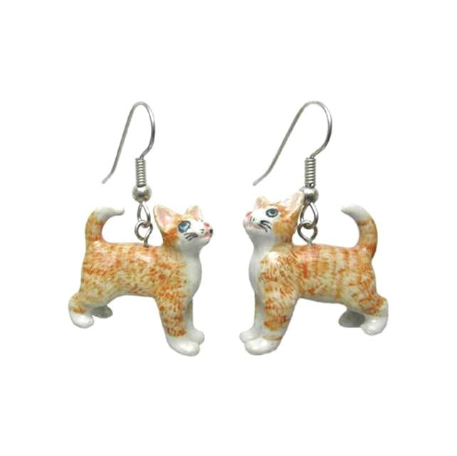 Ginger Kitten Porcelain Earrings