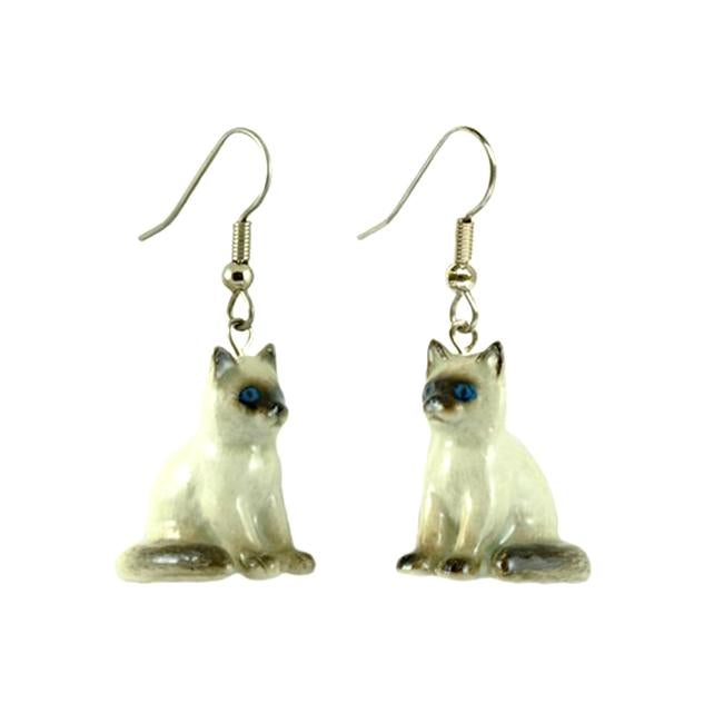 Ragdoll Cat Porcelain Earrings