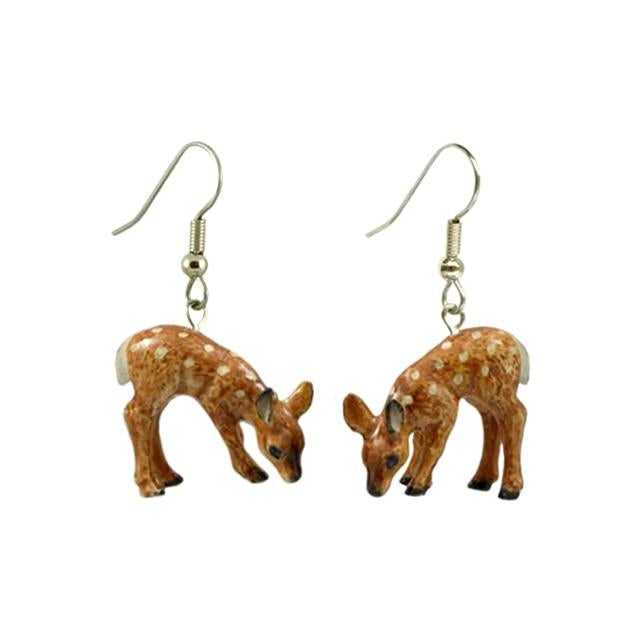 Deer Fawn Porcelain Earrings