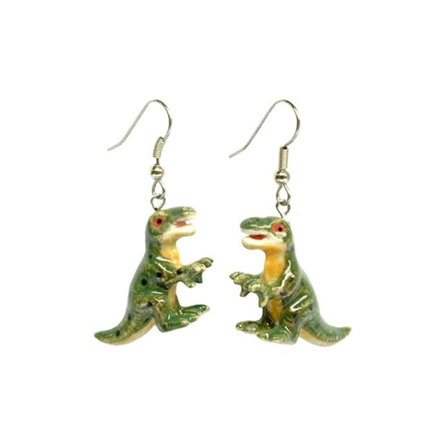 T-Rex Dinosaur Porcelain Earrings