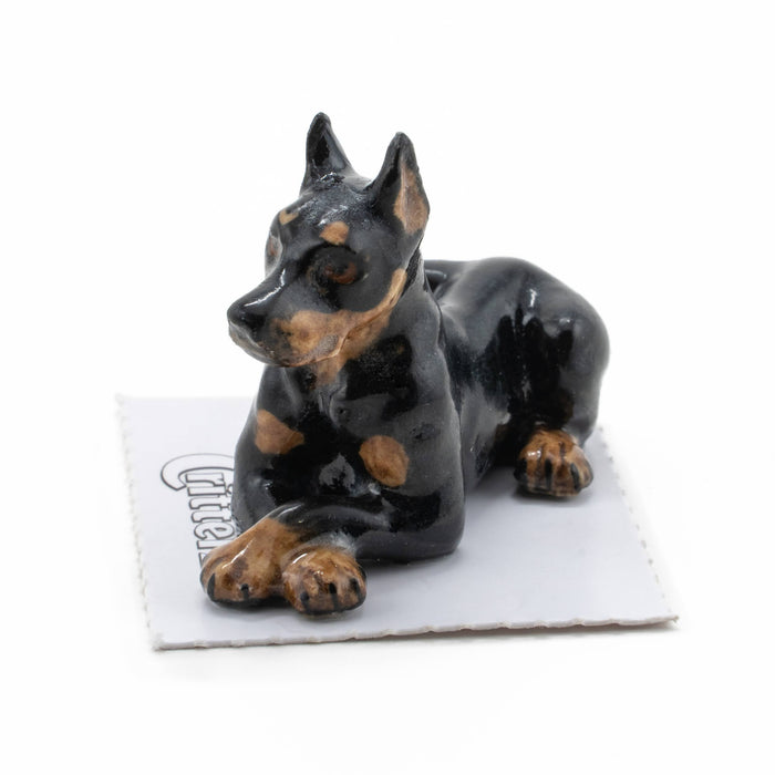 Doberman Pinscher "King" - miniature porcelain figurine