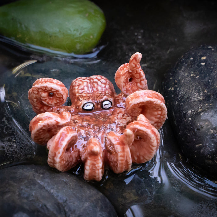 Octopus "Jet" - miniature porcelain figurine