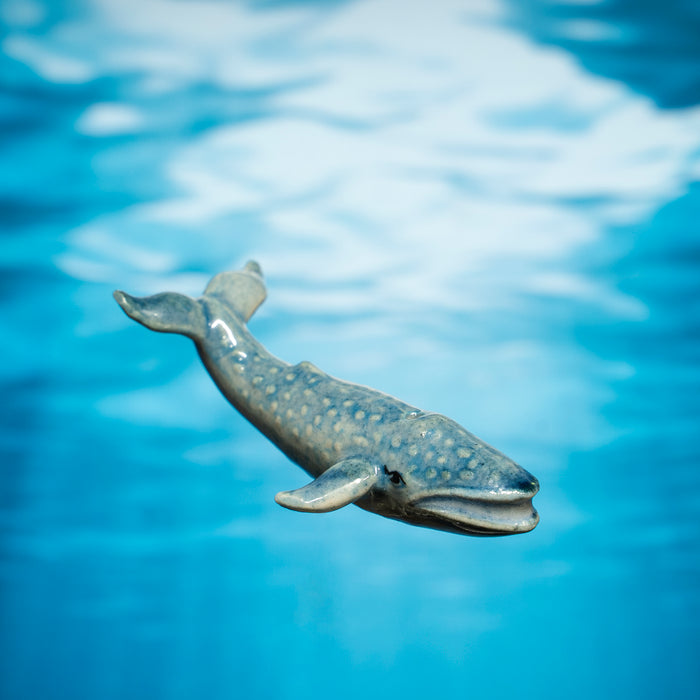 Whale - Blue Whale "Krill" - miniature porcelain figurine