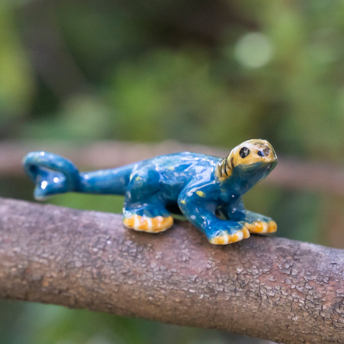 Lizard - Collared Lizard  "Boomer" - miniature porcelain figurine