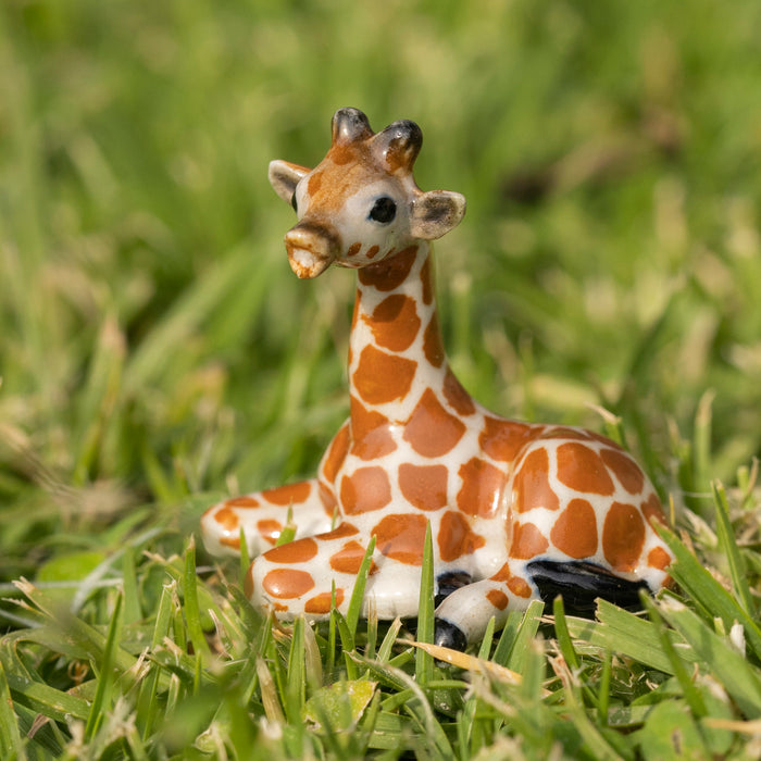 Giraffe Calf "Aerial" - miniature porcelain figurine