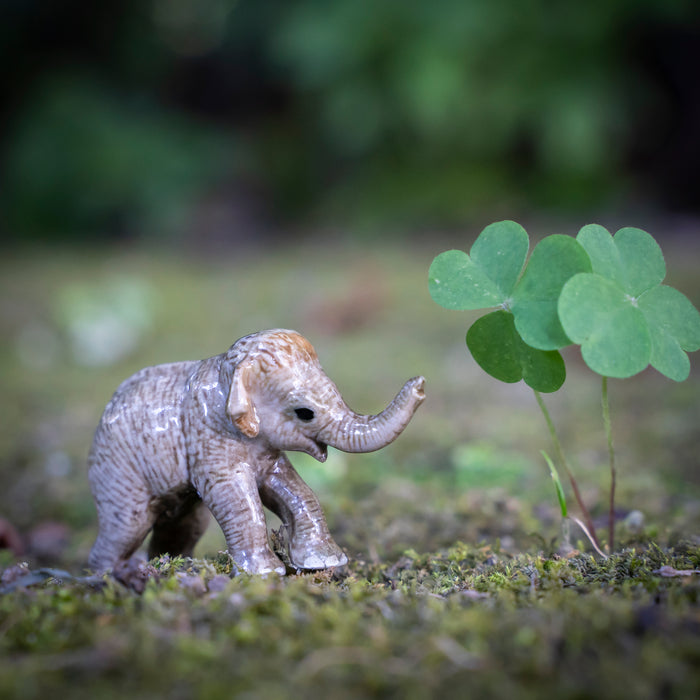 Elephant -  Asian Elephant  "Max" - miniature porcelain figurine