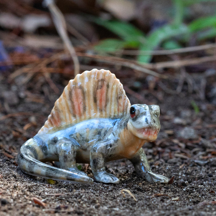 Dinosaurs - Dimetrodon  "Sail" - miniature porcelain figurine