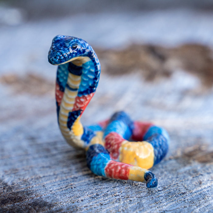 Snake - Egyptian Cobra  "Wadjyet" - miniature porcelain figurine