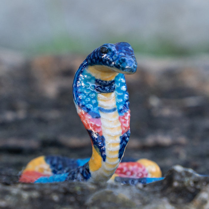 Snake - Egyptian Cobra  "Wadjyet" - miniature porcelain figurine