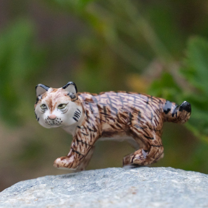 Bobcat "Ember" - miniature porcelain figurine