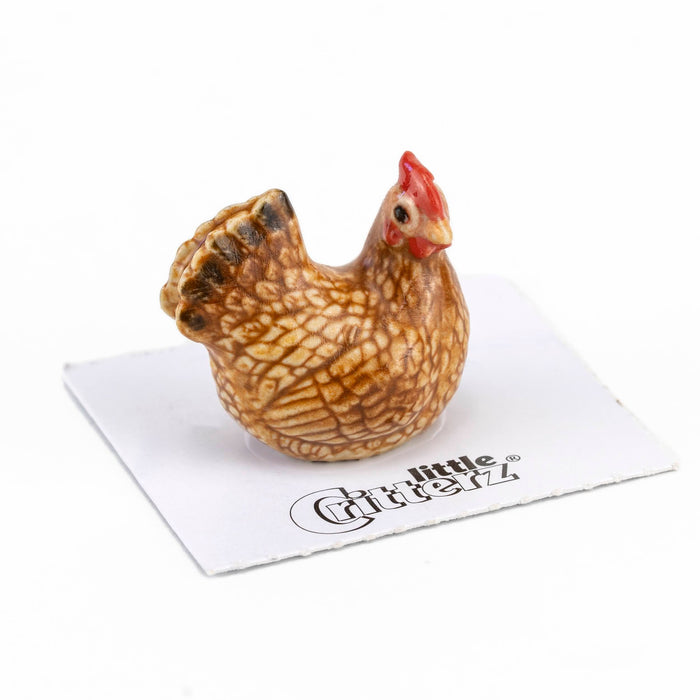 Hen - Bantam Hen "Buff" - miniature porcelain figurine