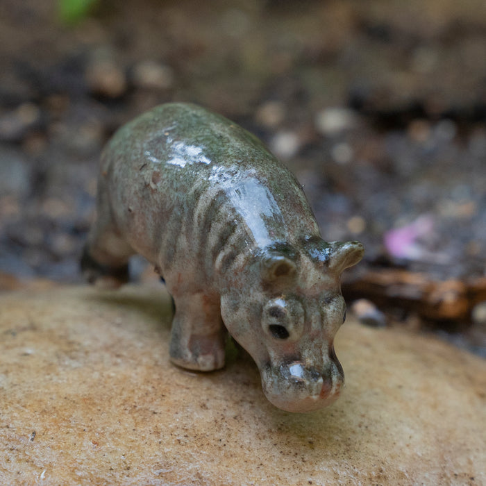 Hippo "River" - miniature porcelain figurine