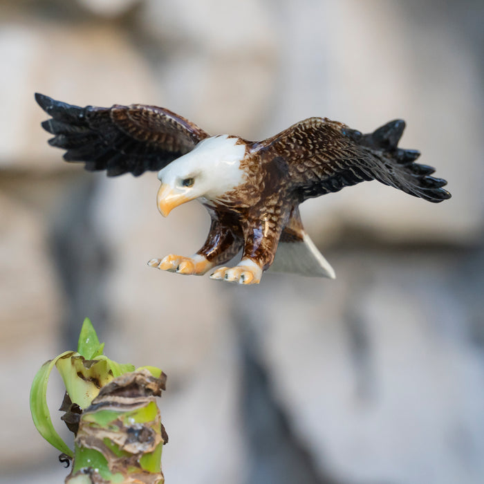 Eagle - Bald Eagle Spread Wings - miniature porcelain figurine