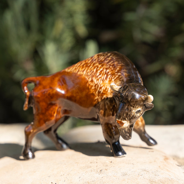 Bison - Bison Standing - miniature porcelain figurine