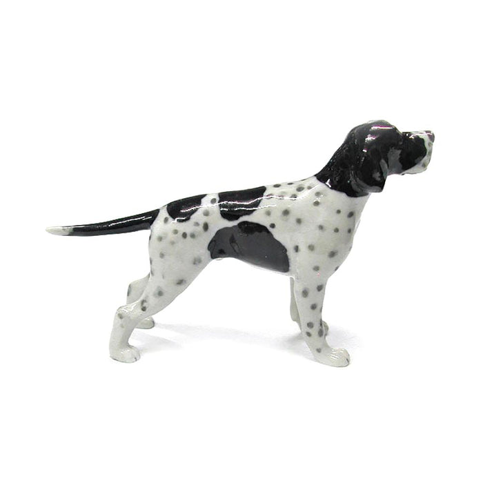 English Pointer B&W - miniature porcelain figurine