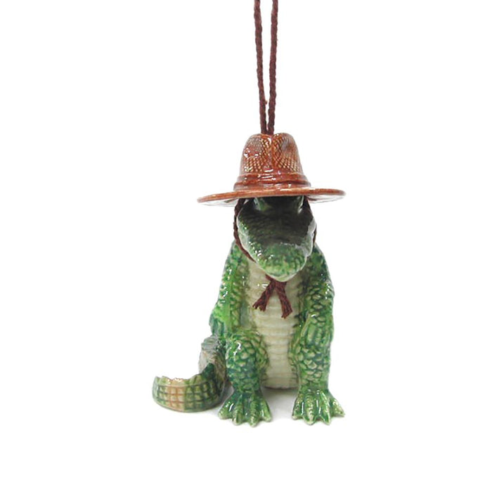 Everglades Gator Ornament - Porcelain Animal FIgurines - Northern Rose, Little Critterz