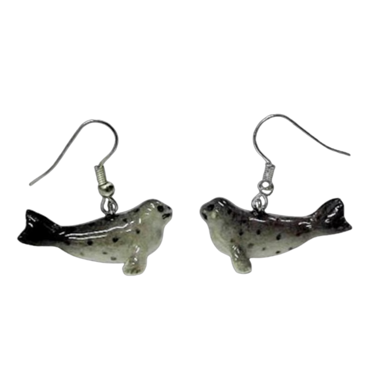 Harbor Seal Earrings - Porcelain Animal Jewelry — Little Critterz