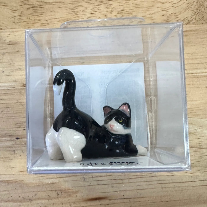 Cat - Tuxedo Kitten "Chessie" - miniature porcelain figurine