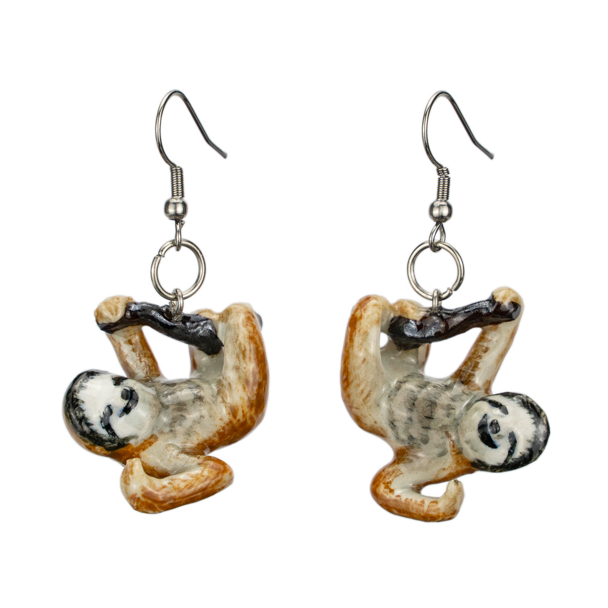 Sloth Porcelain Earrings — Little Critterz