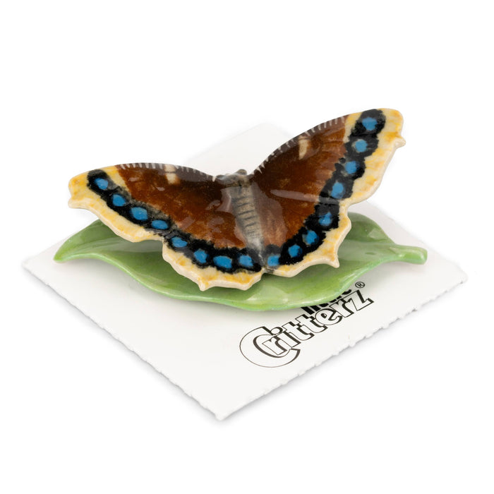 Mourning Cloak Butterfly "Hope" - miniature porcelain figurine