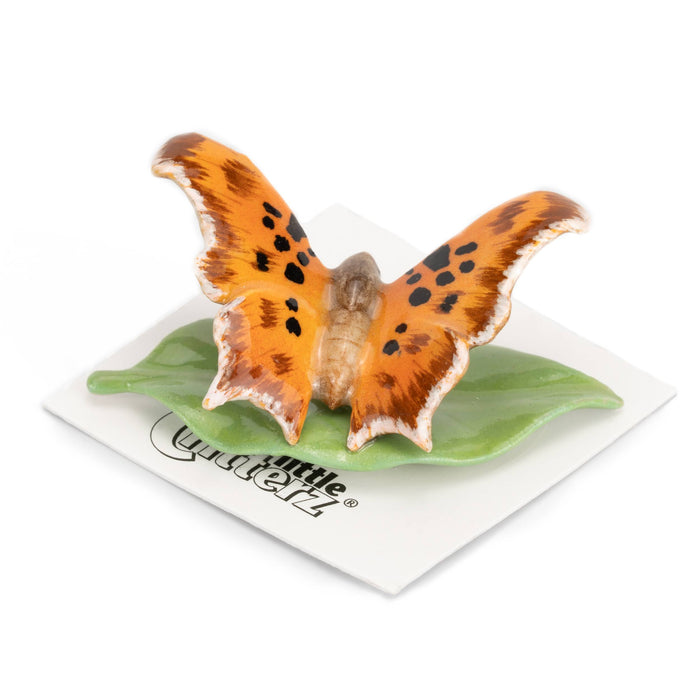 Question Mark Butterfly "Fabricius" - miniature porcelain figurine