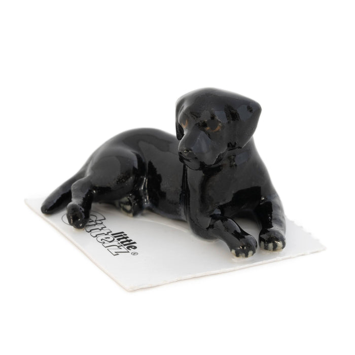Black Labrador Adult "Jake" - miniature porcelain figurine