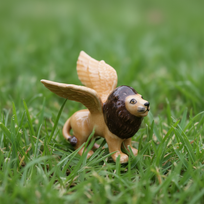 Fantasy Winged Lion  "Griffin" - miniature porcelain figurine