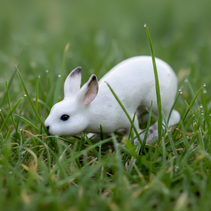 Hare - Snowshoe Hare  "Thumper" - miniature porcelain figurine