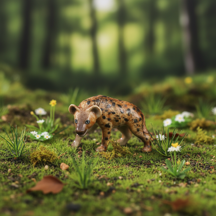 Hyena - Spotted Hyena "Whoop" - miniature porcelain figurine