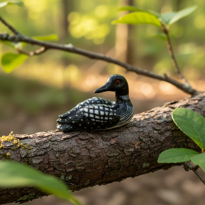 Loon "Gavia" - miniature porcelain figurine