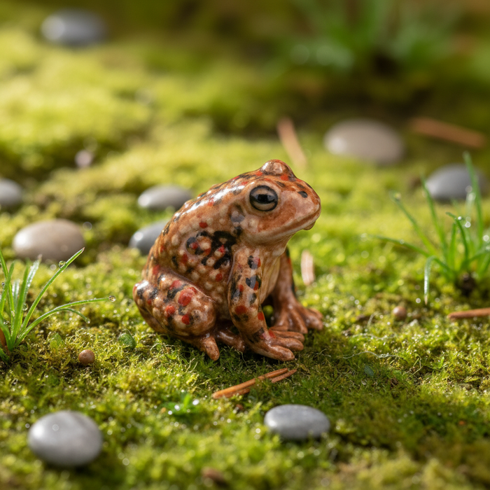 Toad - American Toad "Bufo" - miniature porcelain figurine