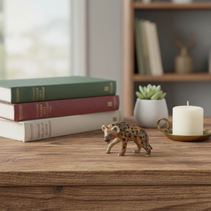 Hyena - Spotted Hyena "Whoop" - miniature porcelain figurine