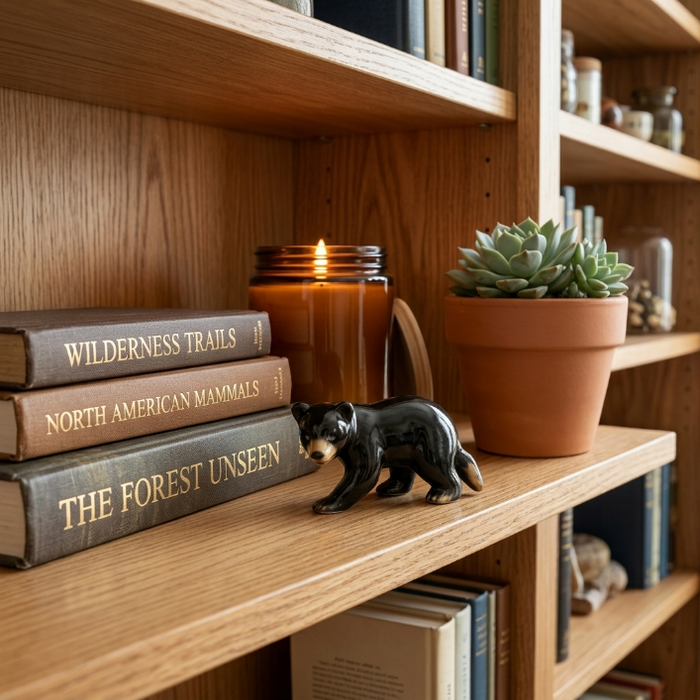 Bear - Black Bear "Blueberry" - miniature porcelain figurine