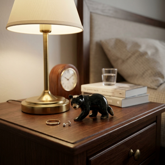 Bear - Black Bear "Blueberry" - miniature porcelain figurine