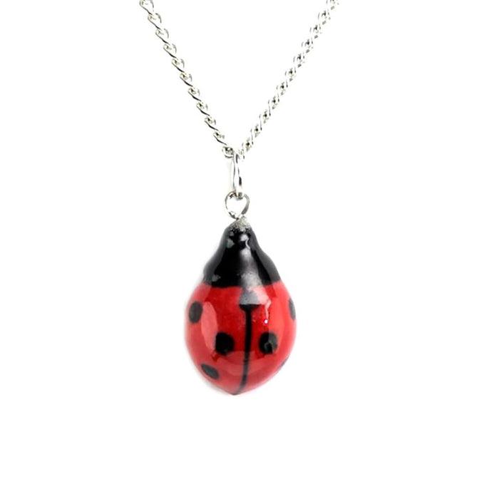 Ladybug Pendant Porcelain Jewelry