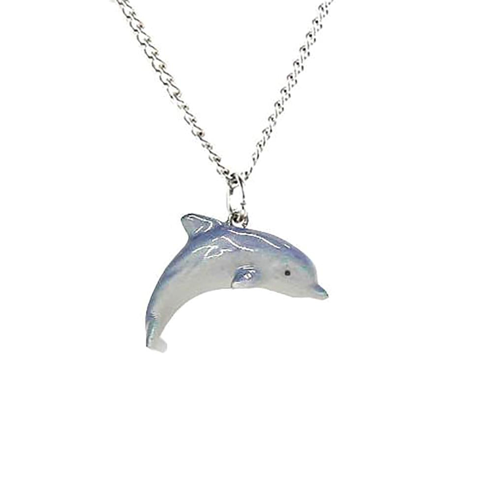 Dolphin Pendant Porcelain Jewelry