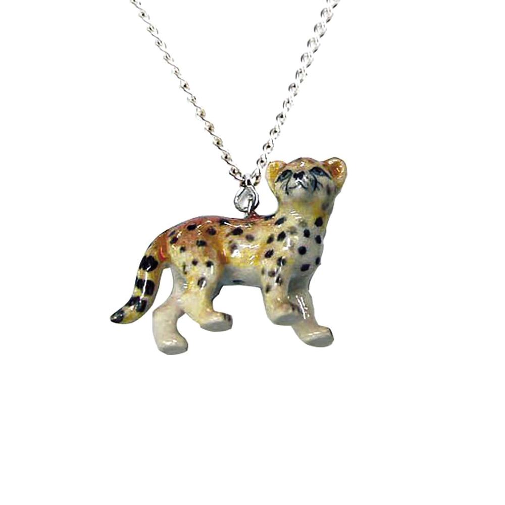 Cheetah Pendant Porcelain Jewelry