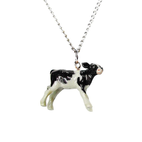 Holstein Cow Pendant Porcelain Jewelry
