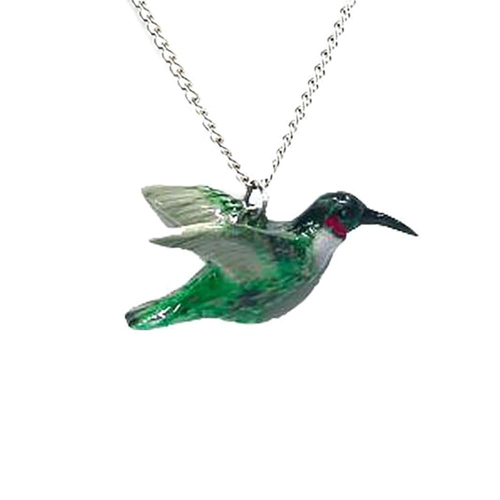 Hummingbird Pendant Porcelain Jewelry