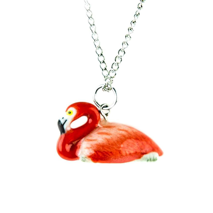 Flamingo Pendant Porcelain Jewelry