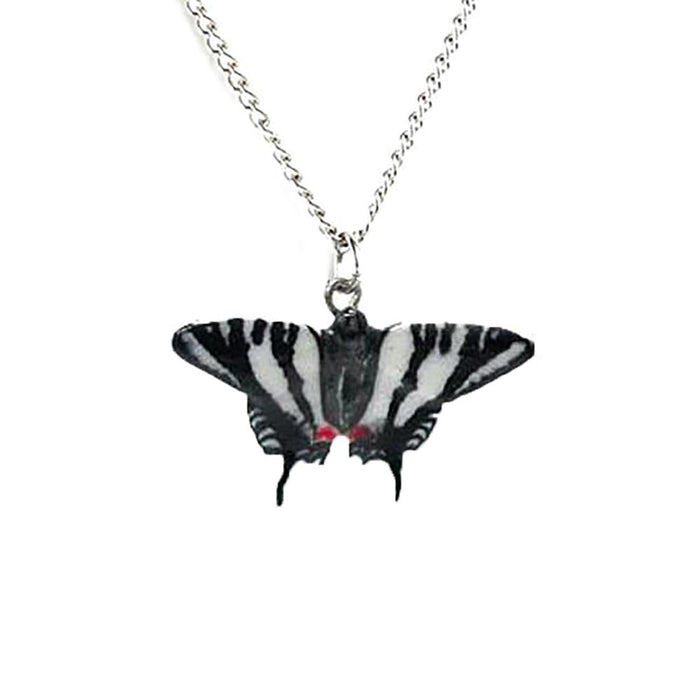 Butterfly - Zebra Swallotail Butterfly Pendant Porcelain Jewelry