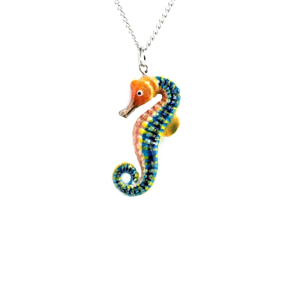 Seahorse Pendant Porcelain Jewelry